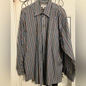 Tuttle Men's Striped Shirt - Blue and Brown